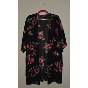 Floral Fringe Kimono