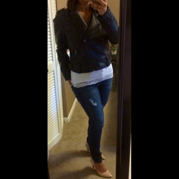 SOLD IN BUNDLE!🎀NWOT - Synthetic leather jacket🎀 - Picture 2 of 3