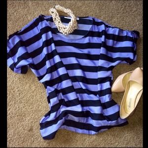 SOLD IN BUNDLE! Striped comber bun top