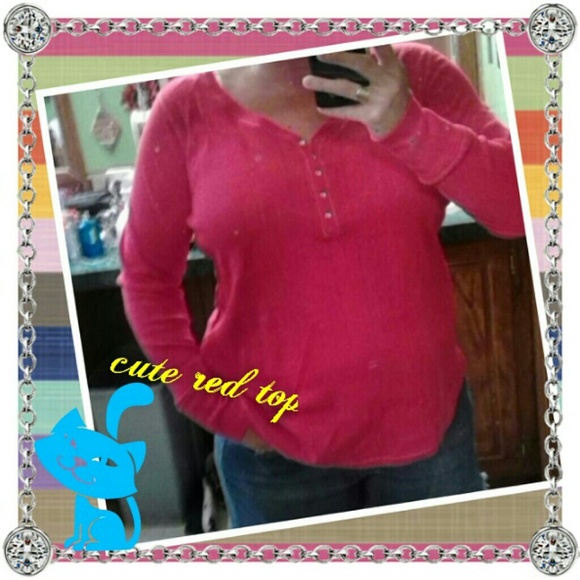 Faded Glory long sleeve red top