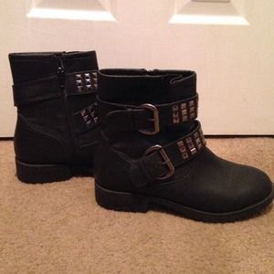 Black Buckle Ankle Boots