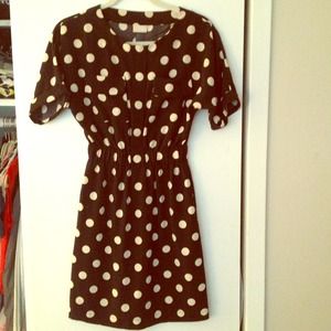 Black dress with cream pokka dots