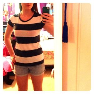 Navy and white striped t-shirt