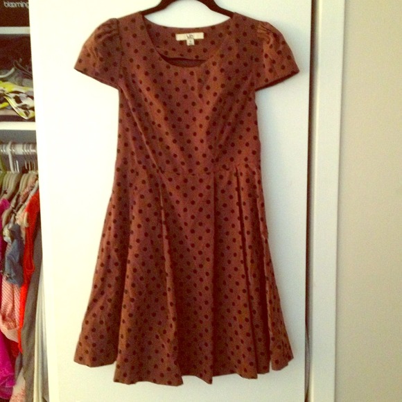 Chocolate dress with black pokka dots