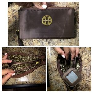 Dark brown Wristlet or Make-Up Pouch