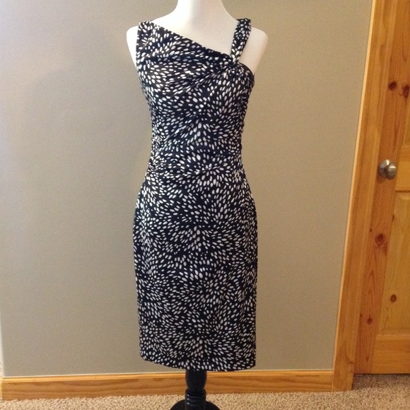 Black and white, asymmetrical dress. Size 6