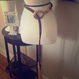 Vintage leather rope belt