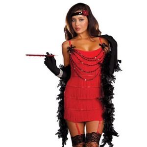 Sexy Ruby Red Hot Flapper Costume