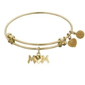 Gold Tone Angelica Charm Bracelet Mom with Heart