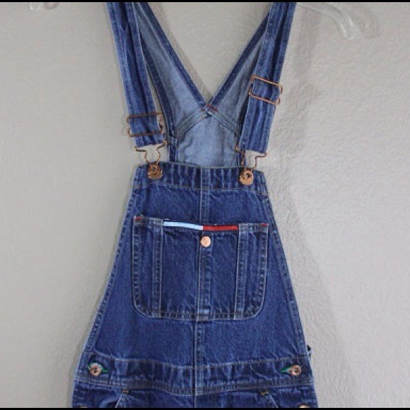 Denim jean vintage overalls small- tommy jeans