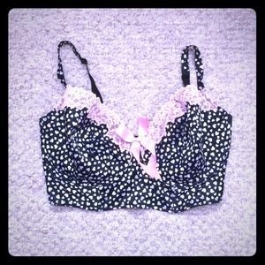black and white heart bustier