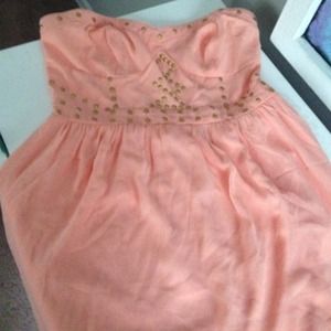 Peach Studfed Dress