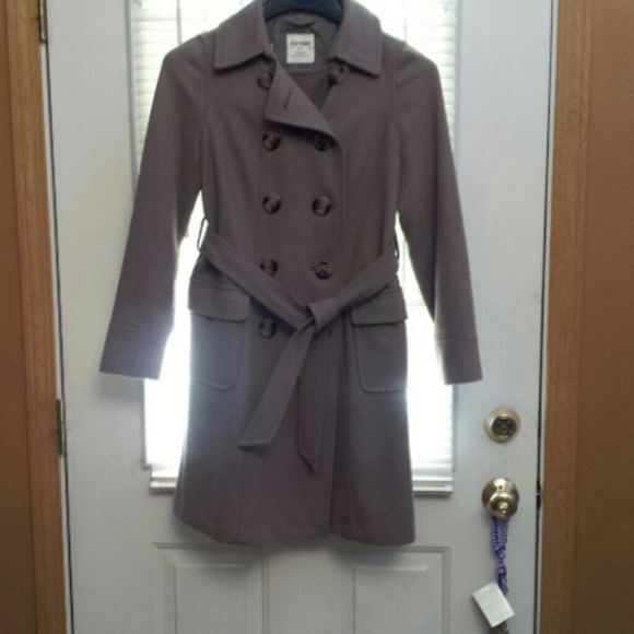 Khaki brown/grey long peacaot