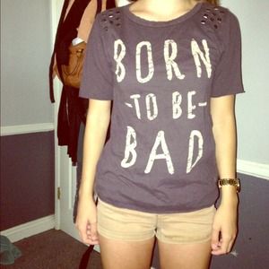 Born to be bad studded shoulder top
