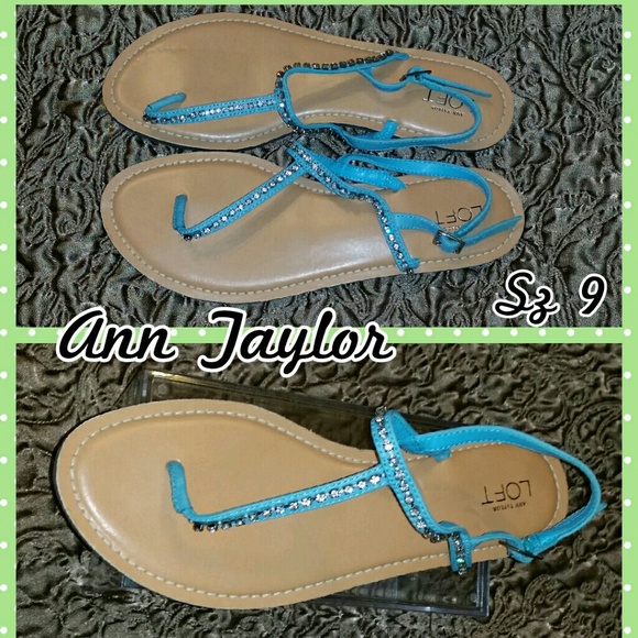 NEW Rhinestone Turquoise Leather Sandals