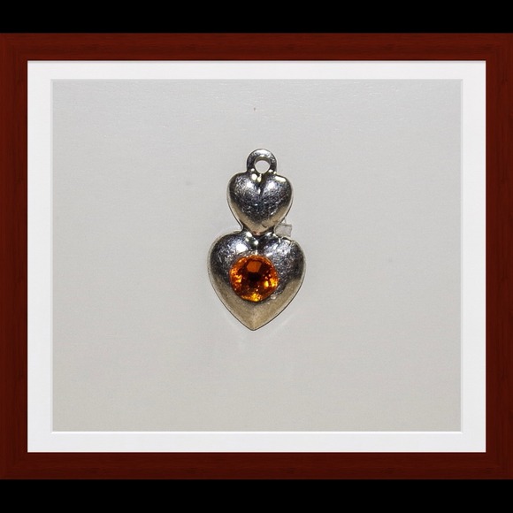 Handcrafted SS Sunburst Double Heart Pendant