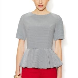 *Showroom Pick* Black & White Striped Peplum Top