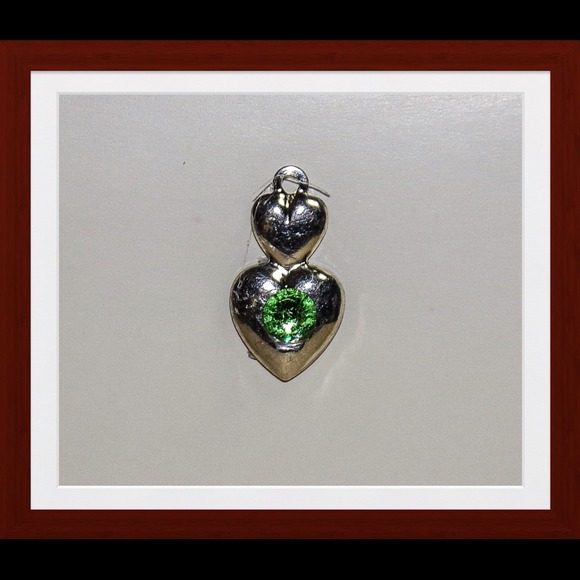 Handcrafted SS Peridot Double Heart Pendant