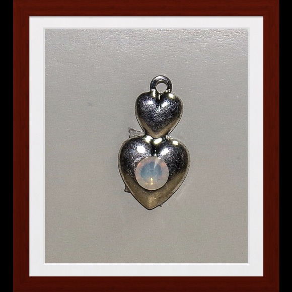 Handcrafted SS Opal Double Heart Pendant