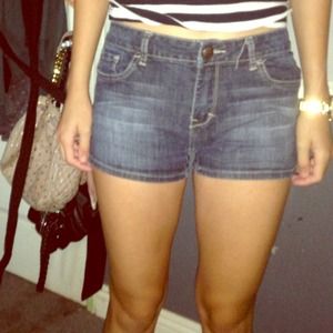 Dark denim shorts