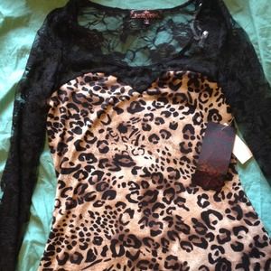 Leopard and lace long sleeve