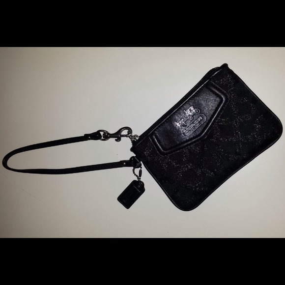 Coach Black Madison Lurex Wristlet - Picture 1 of 1