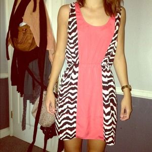 Pink and zebra racer back dress