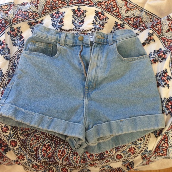 American apparel high-waisted jean cuff shorts