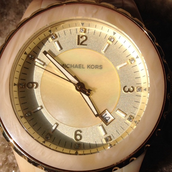 Michael Kors mother of pearl face watch, rare!