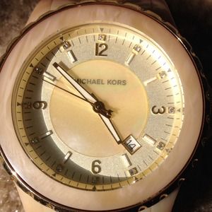 Michael Kors mother of pearl face watch, rare!