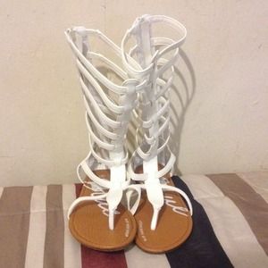 White gladiator sandals