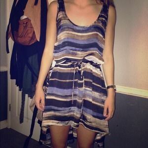 Striped high-low dress