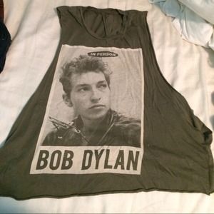Brandy Melville Olive Bob Dylan Tank