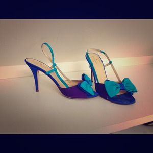 Kate Spade multicolor bow peep toe sz 8