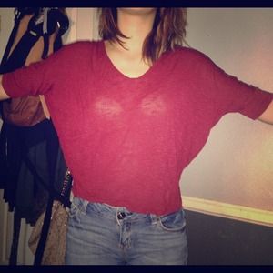 Dark red loose top