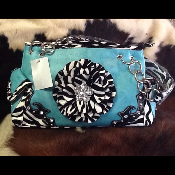 Zebra Flower Handbag