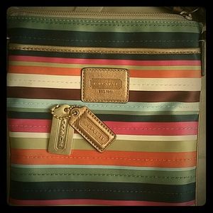 Coach Legacy Stripe File Bag Cross body Purse