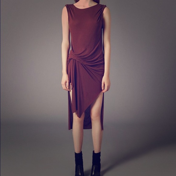 ALLSAINTS Deep Burgundy Abstract Dress