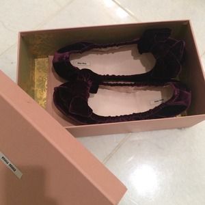 Miu Miu velvet bow flats