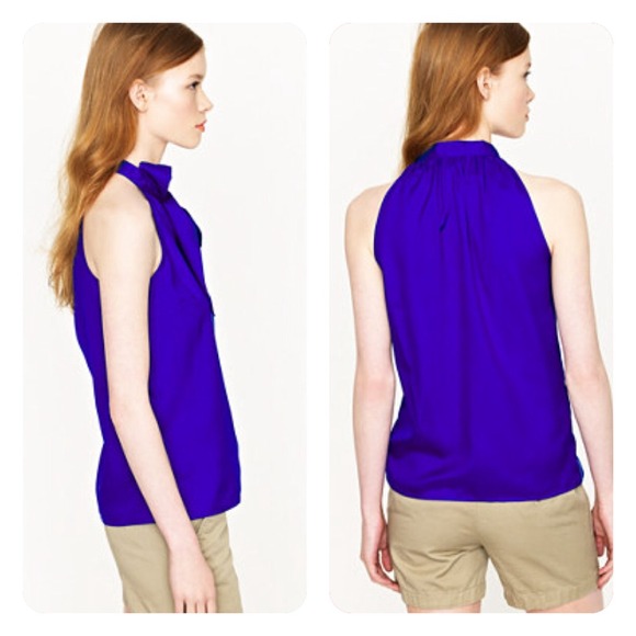 BUNDLED! 💙 j. crew // silk bow cami • kelly green - Picture 2 of 3