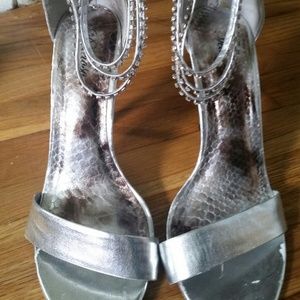 Silver high heels