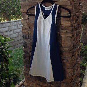 Navy and white dress, dri-fit material. New!