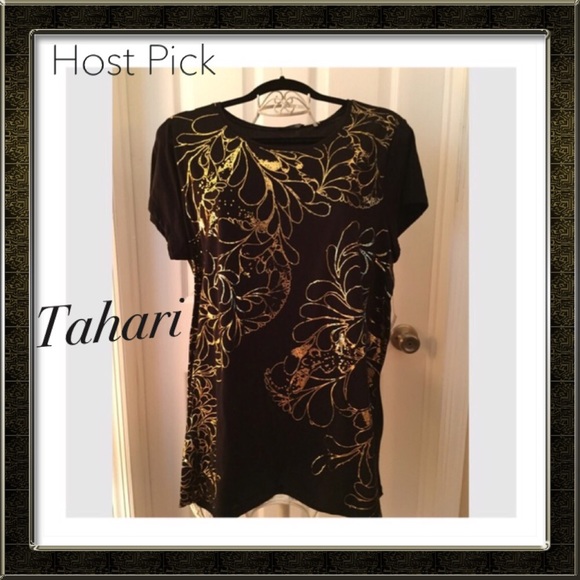 Tahari Tops - 🎉HP X2 8-11 & 5-6🎉 Tahari 'Ann' Knit Black Tee