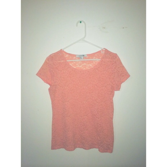 See-Through Pink Lace Shirt