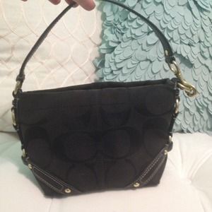 Small black tote- coach signature purse