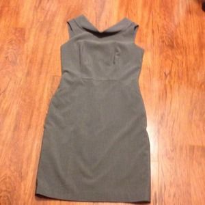 Grey cowl neck dress with small v back