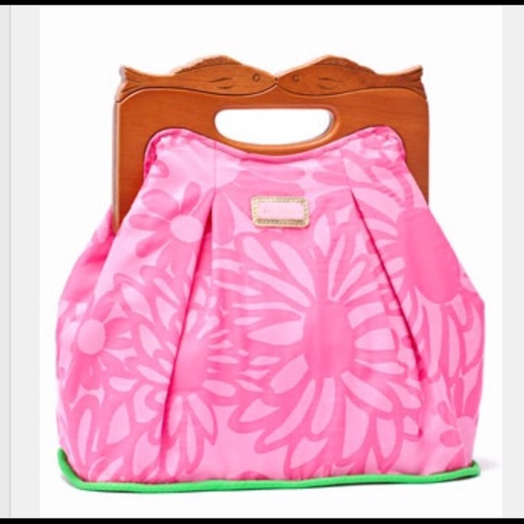 Lilly Pulitzer wooden handle purse