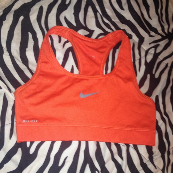 orange nike sports bra