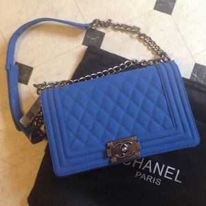 Medium Boy Cobalt Blue Quilted Bag