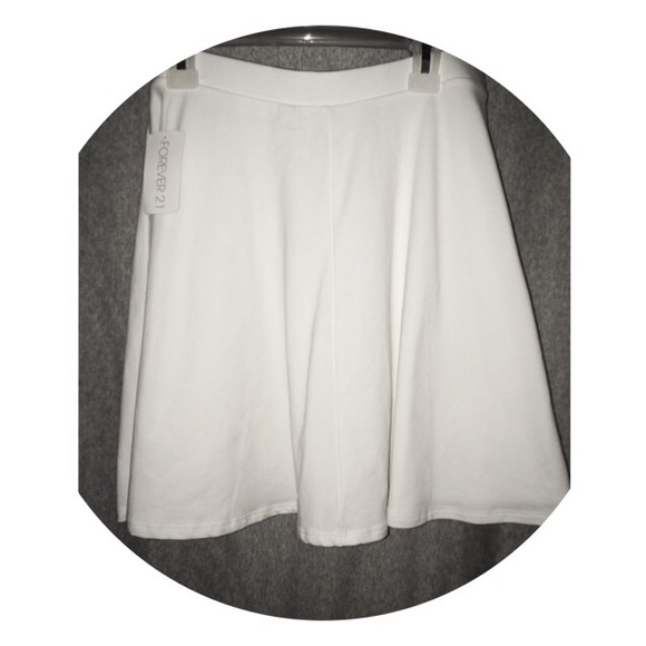 F21 White Skater Skirt